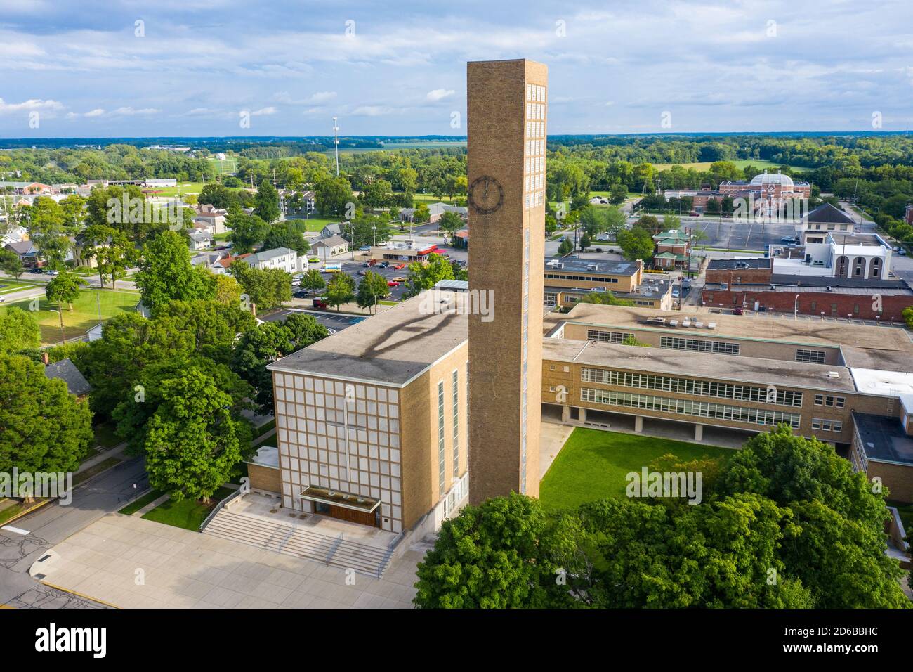 Première église chrétienne, par Eliel Saarinen, Columbus, Indiana Banque D'Images