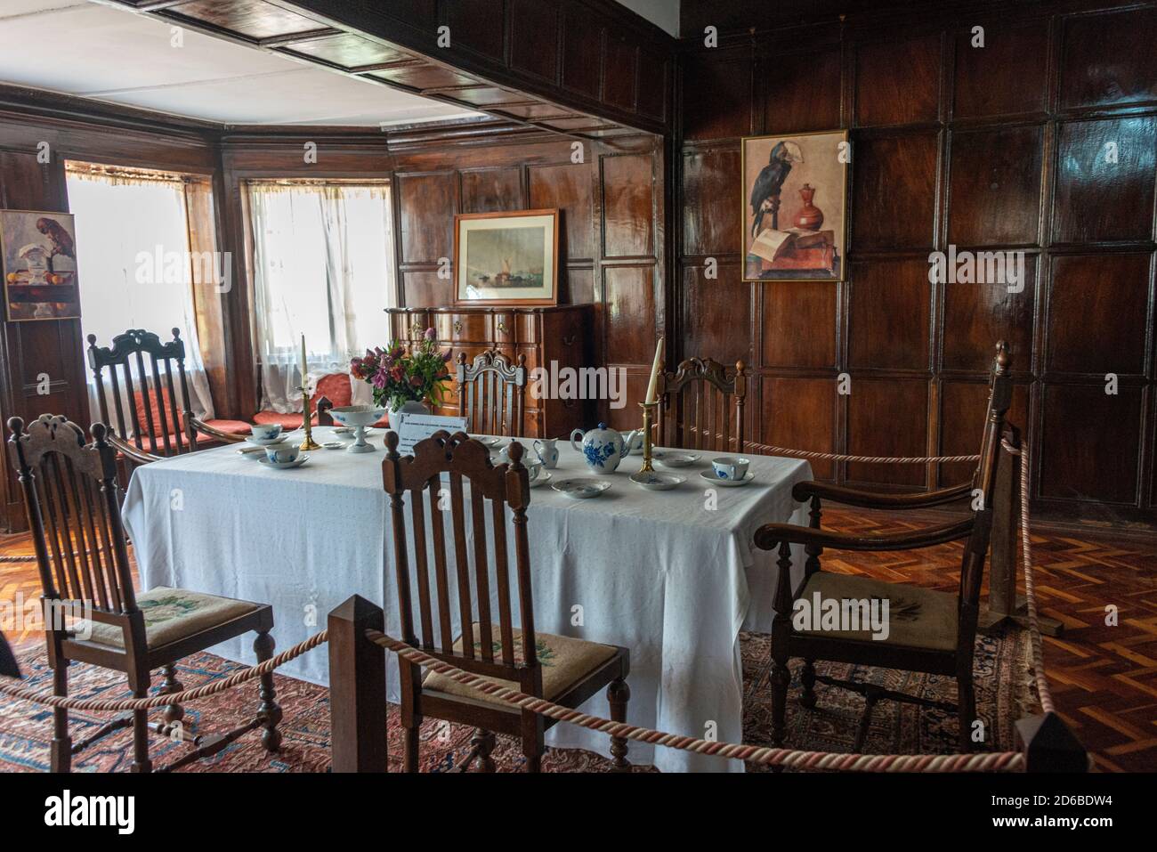 Salle à manger à la maison de Karen Blixen en Afrique Banque D'Images