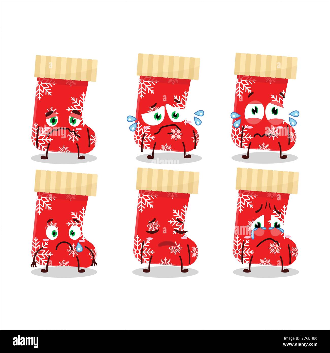 Rouge chaussettes personnage de dessin animé avec expression triste Image  Vectorielle Stock - Alamy