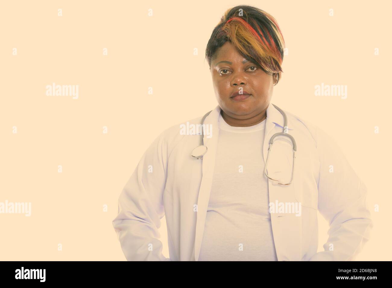 Portrait de femme médecin africain noir gras Banque D'Images Portrait de femme médecin africain noir gras Banque D'Images