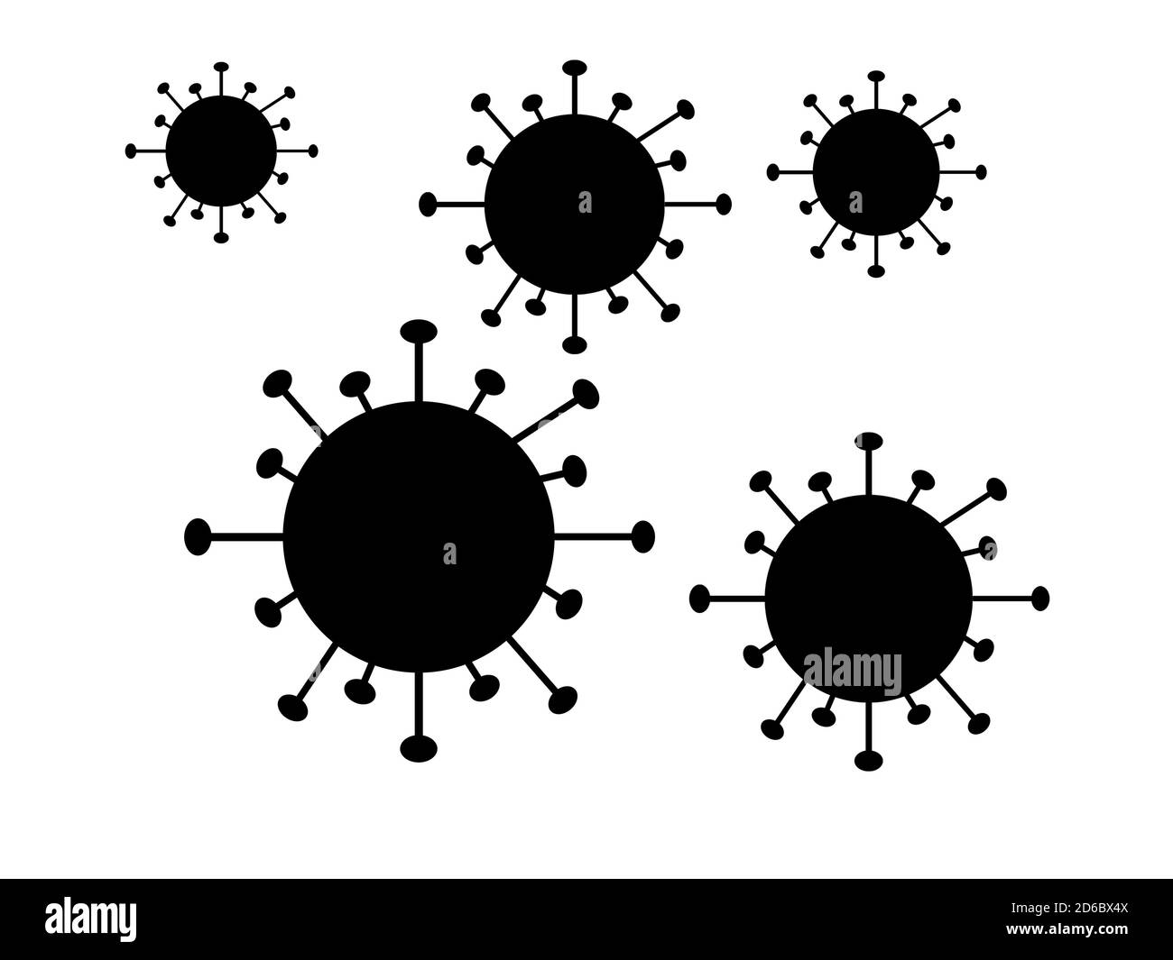 Icône virus définie sur fond blanc Banque D'Images