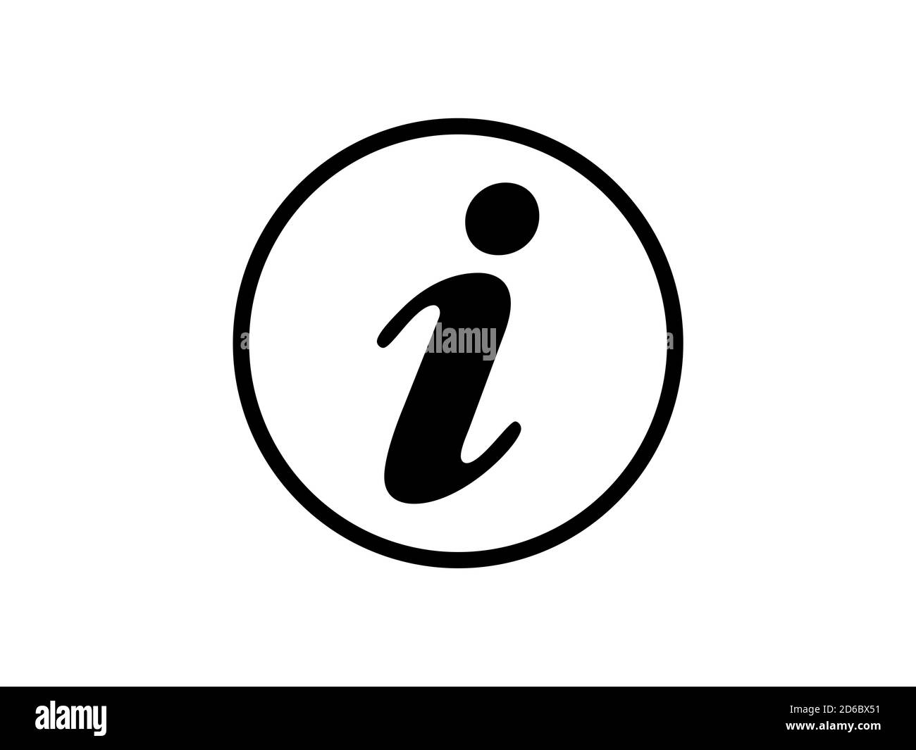 Icône d'information isolée sur fond blanc Banque D'Images