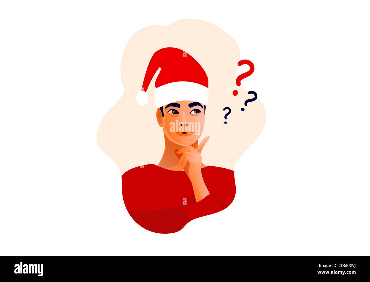 Homme de pensée. Visage masculin, doutes, problèmes, idées Illustration de Vecteur