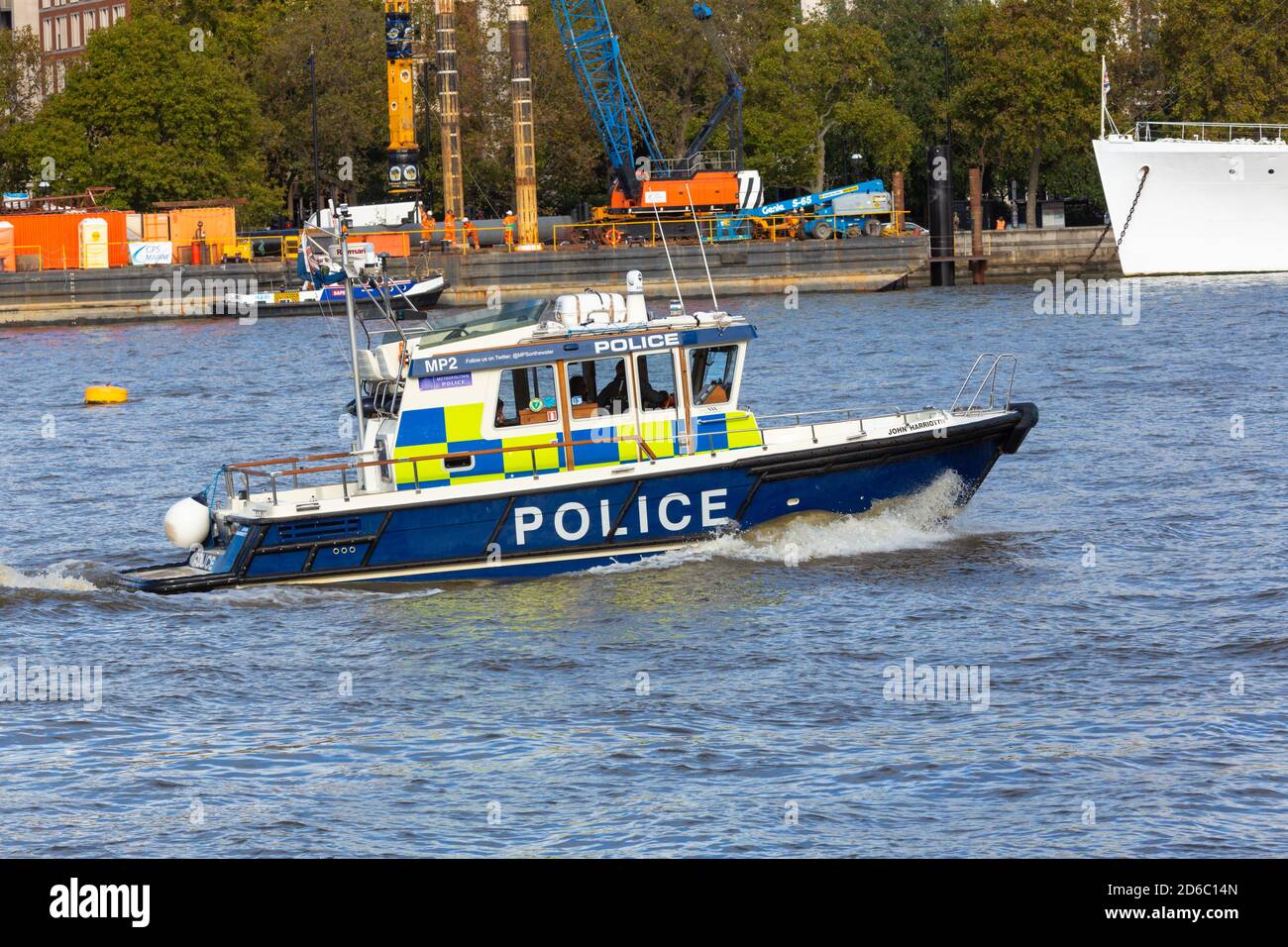 Patrouille fluviale de police, rivière thames, londres, royaume-uni Banque D'Images