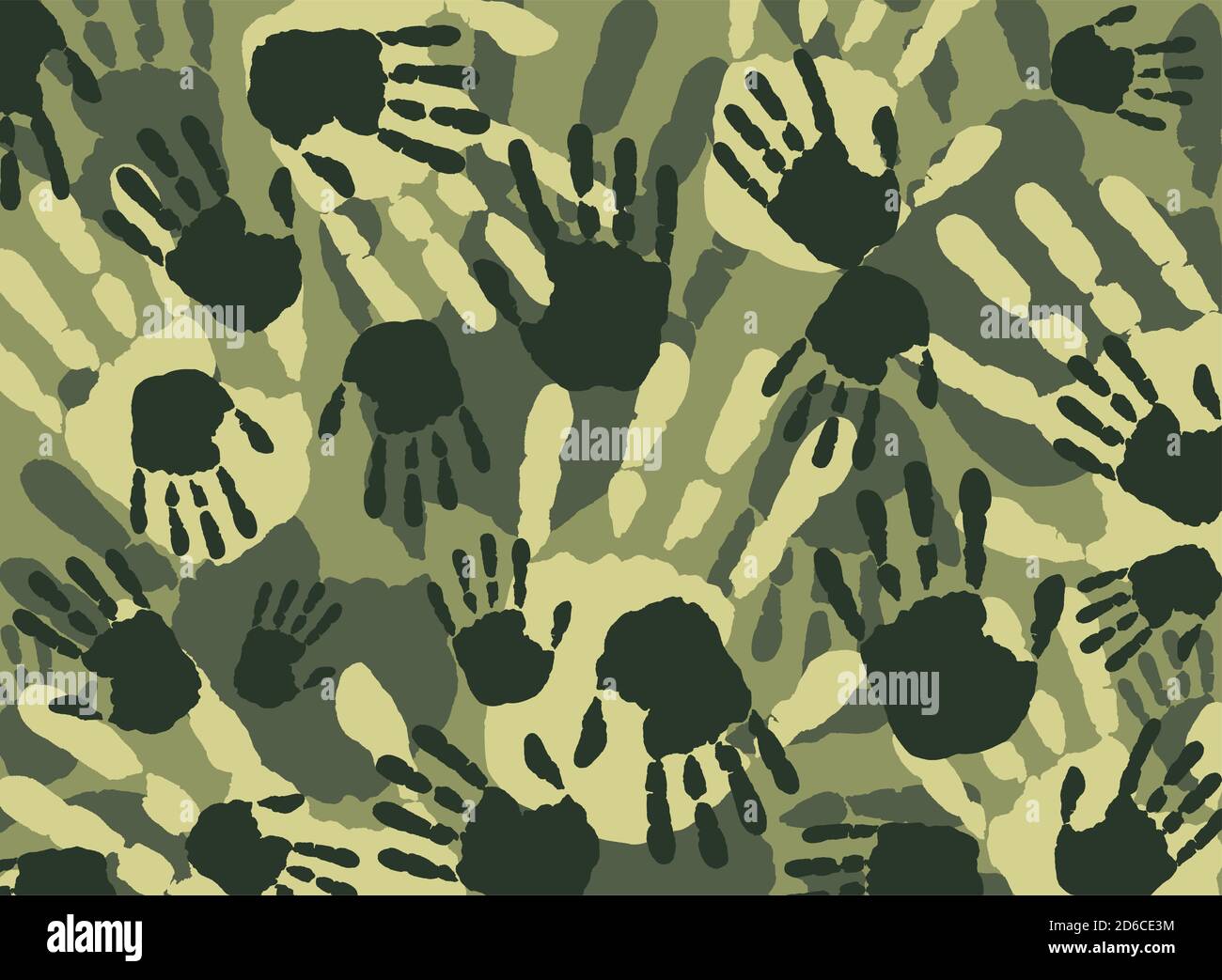 Motif camouflage avec imprimés colorés à la main Banque D'Images