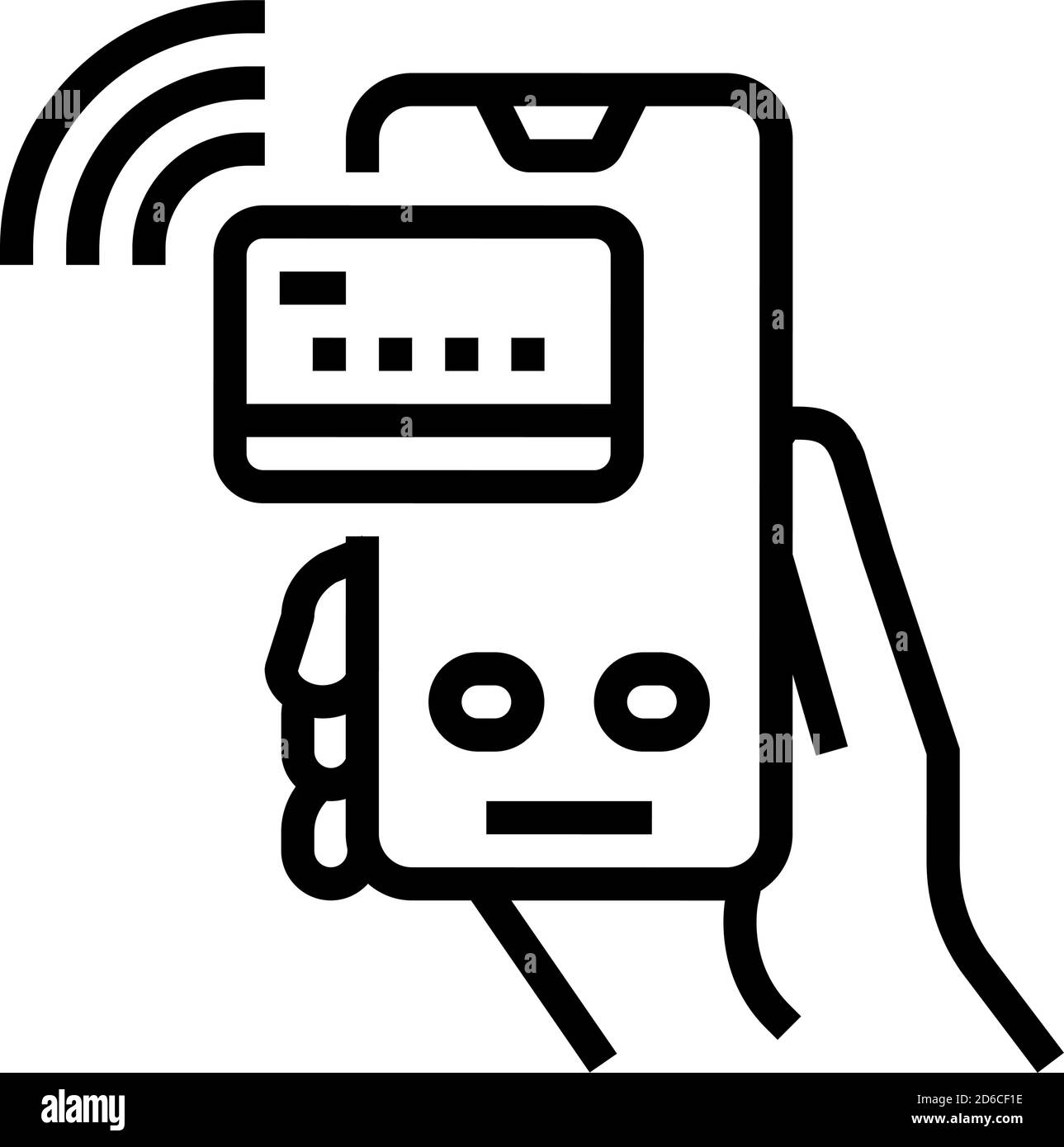 illustration vectorielle de l'icône de la ligne téléphonique de la carte de paiement Illustration de Vecteur