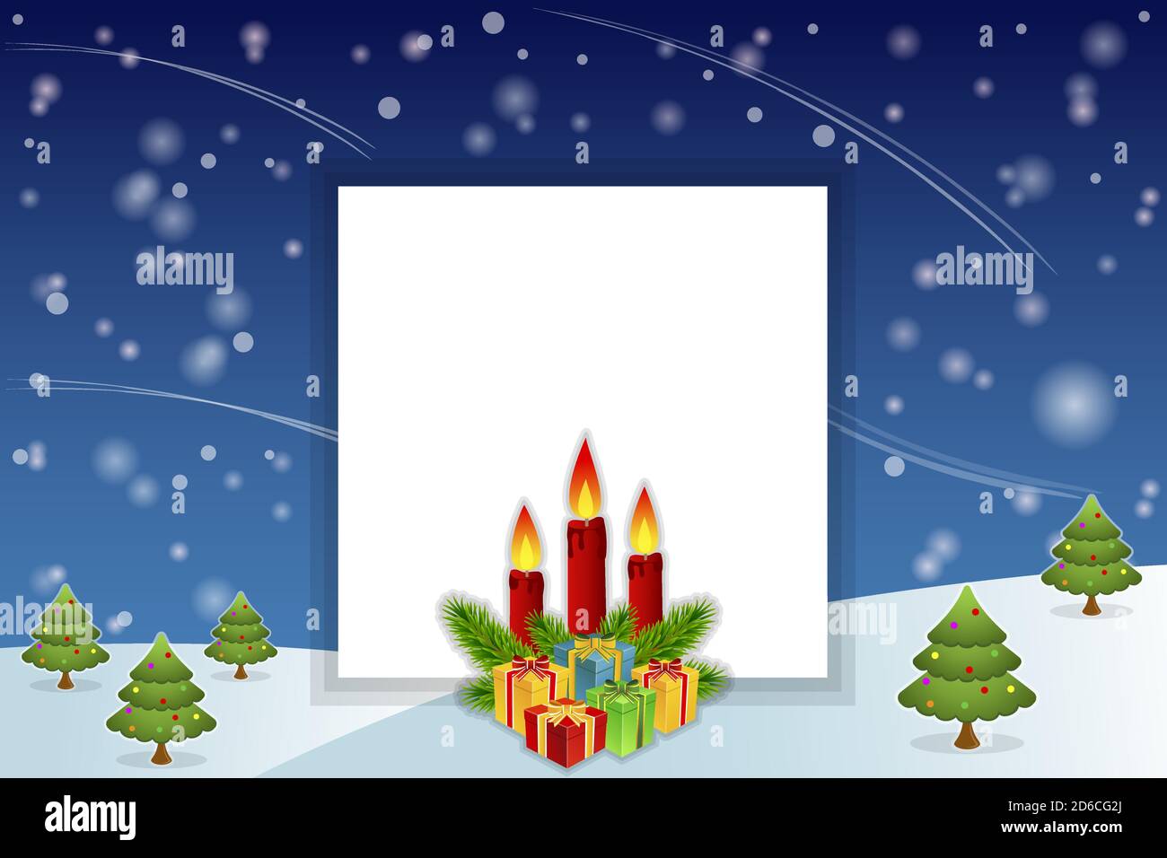 Illustration du thème de Noël avec bougies et cadeaux Illustration de Vecteur