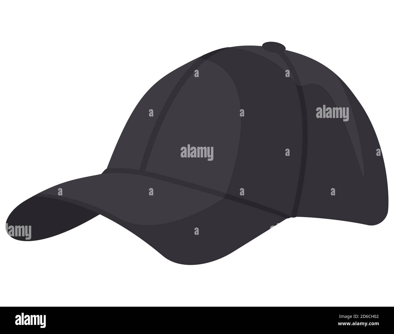 Casquette d'homme noire. Headaddress d'été dans un style de dessin animé. Illustration de Vecteur