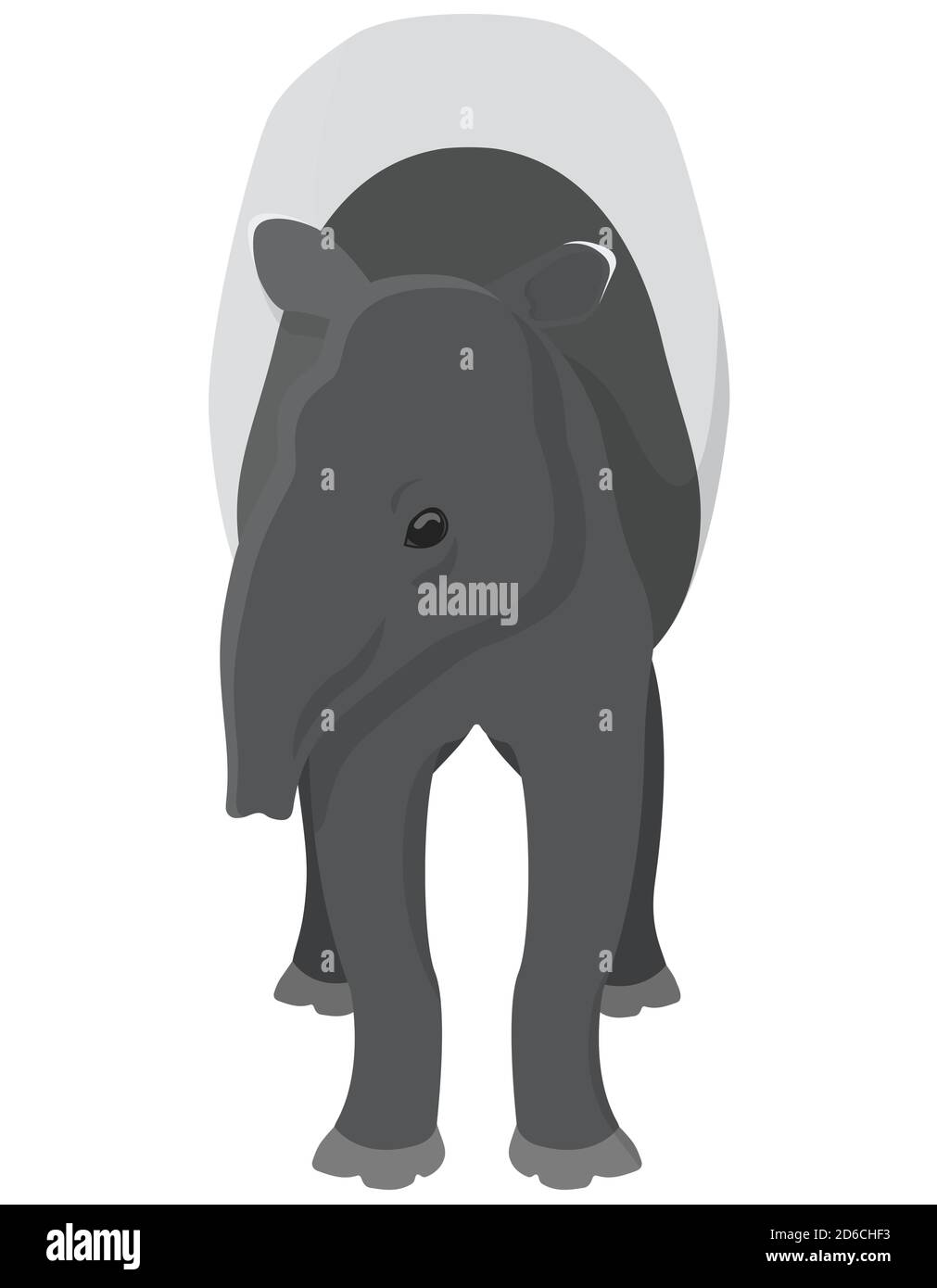 Tapir de style dessin animé. Animal inhabituel isolé sur fond blanc. Illustration de Vecteur Tapir de style dessin animé. Animal inhabituel isolé sur fond blanc. Illustration de Vecteur