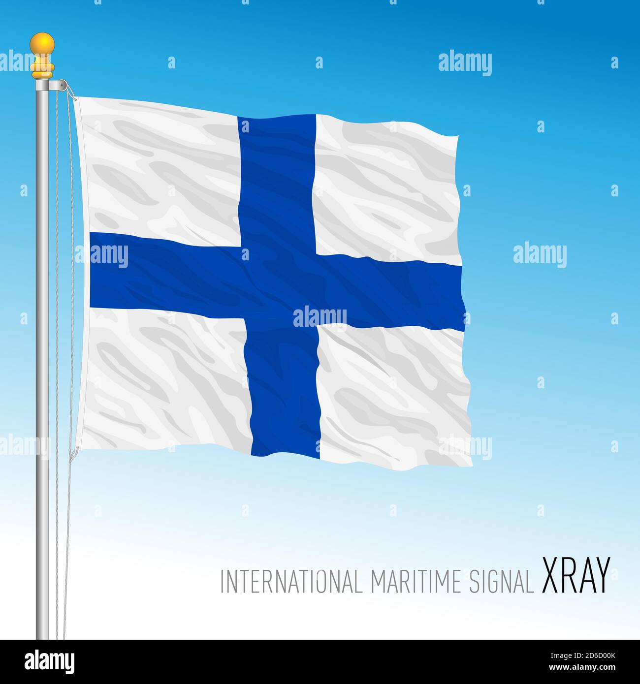 Drapeau à rayons X, signal maritime international, lettre X, illustration vectorielle Illustration de Vecteur