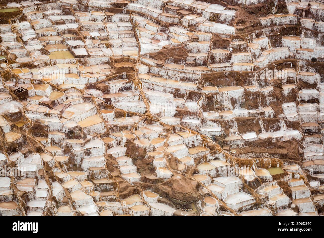 Salinas de Maras, près de Cuzco, Perù Banque D'Images