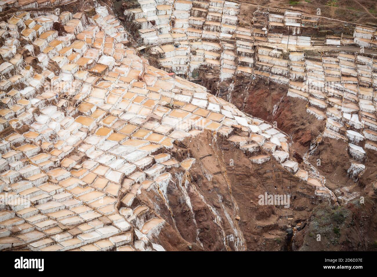 Salinas de Maras, près de Cuzco, Perù Banque D'Images