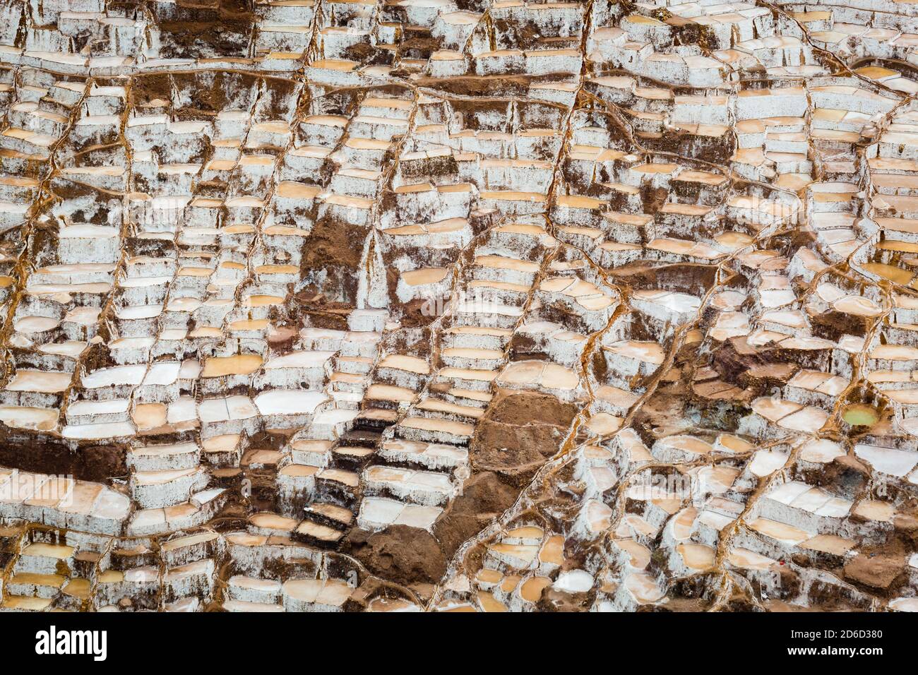 Salinas de Maras, près de Cuzco, Perù Banque D'Images