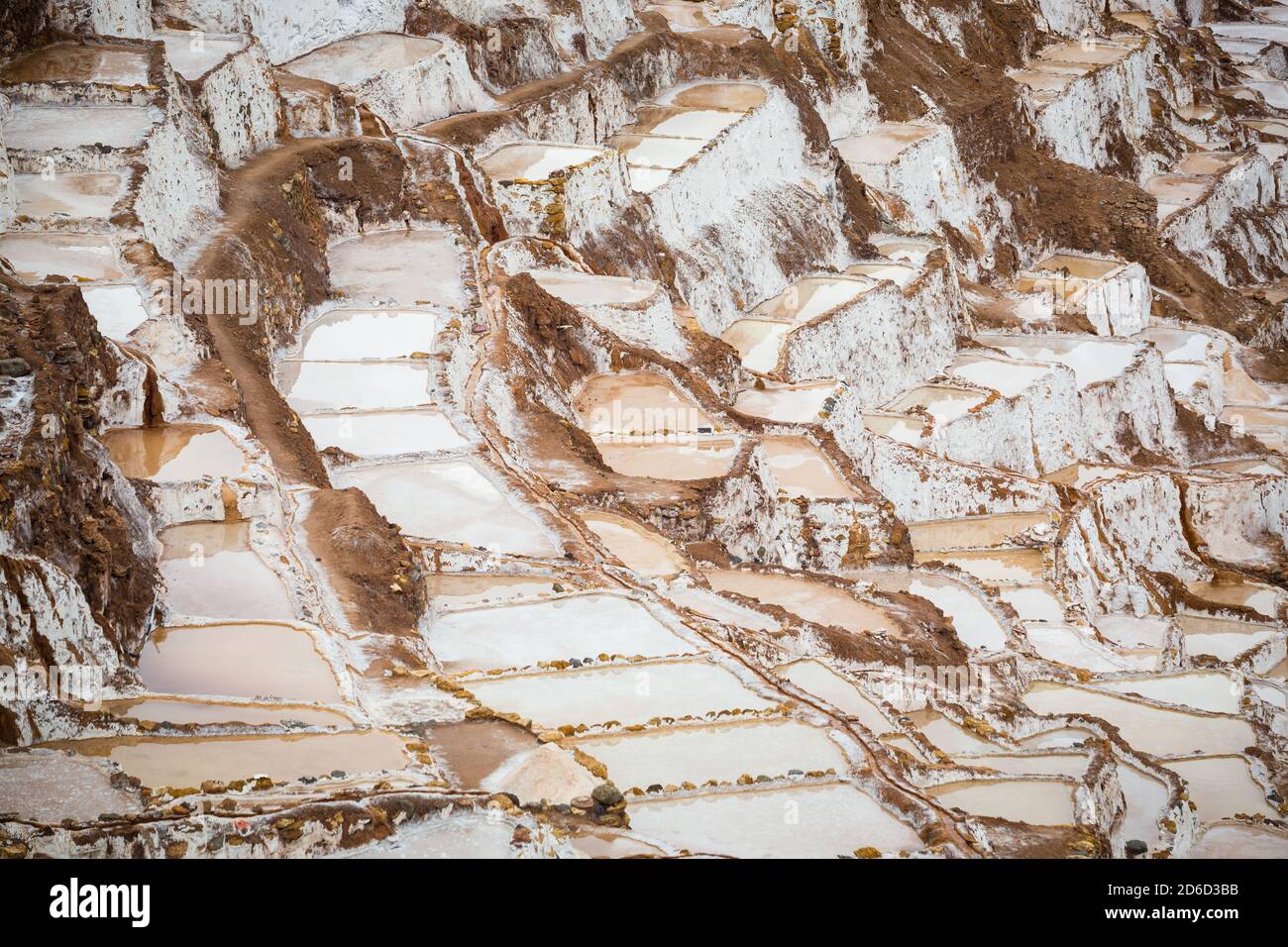 Salinas de Maras, près de Cuzco, Perù Banque D'Images