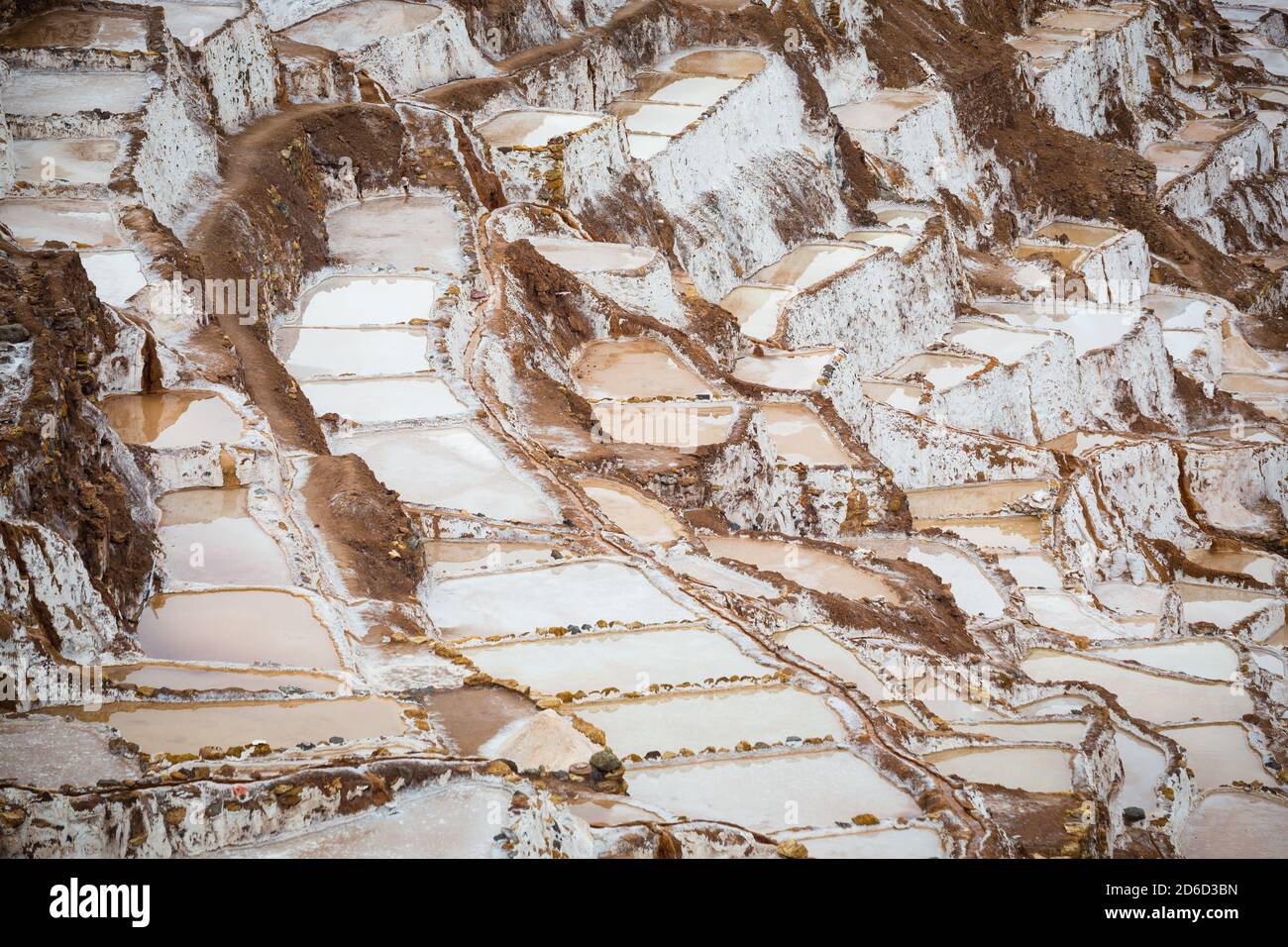 Salinas de Maras, près de Cuzco, Perù Banque D'Images
