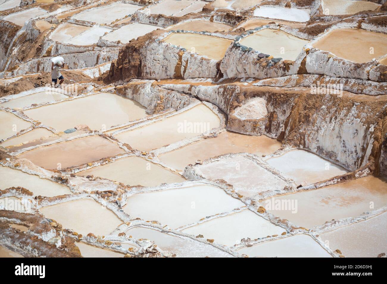 Salinas de Maras, près de Cuzco, Perù Banque D'Images