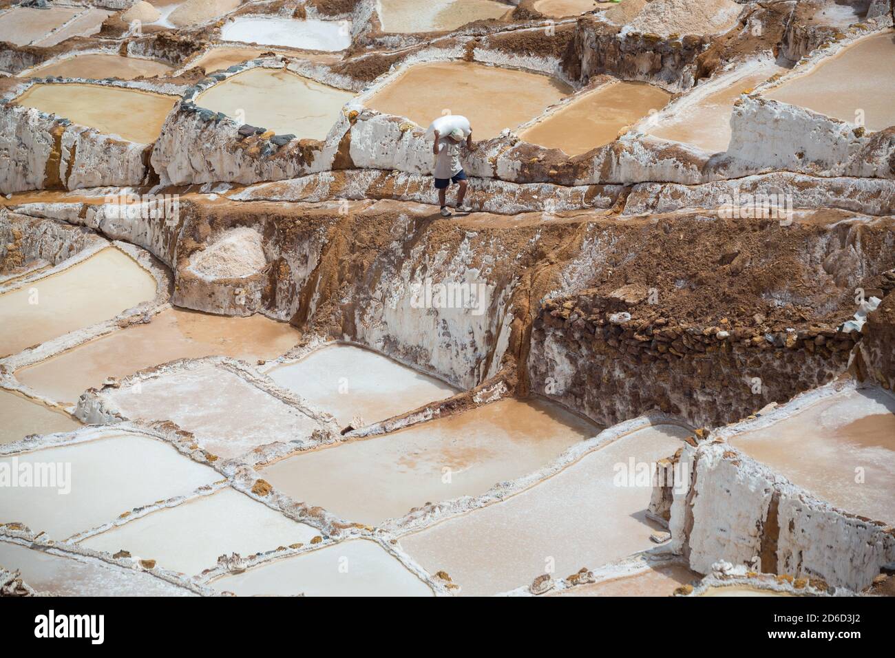Salinas de Maras, près de Cuzco, Perù Banque D'Images