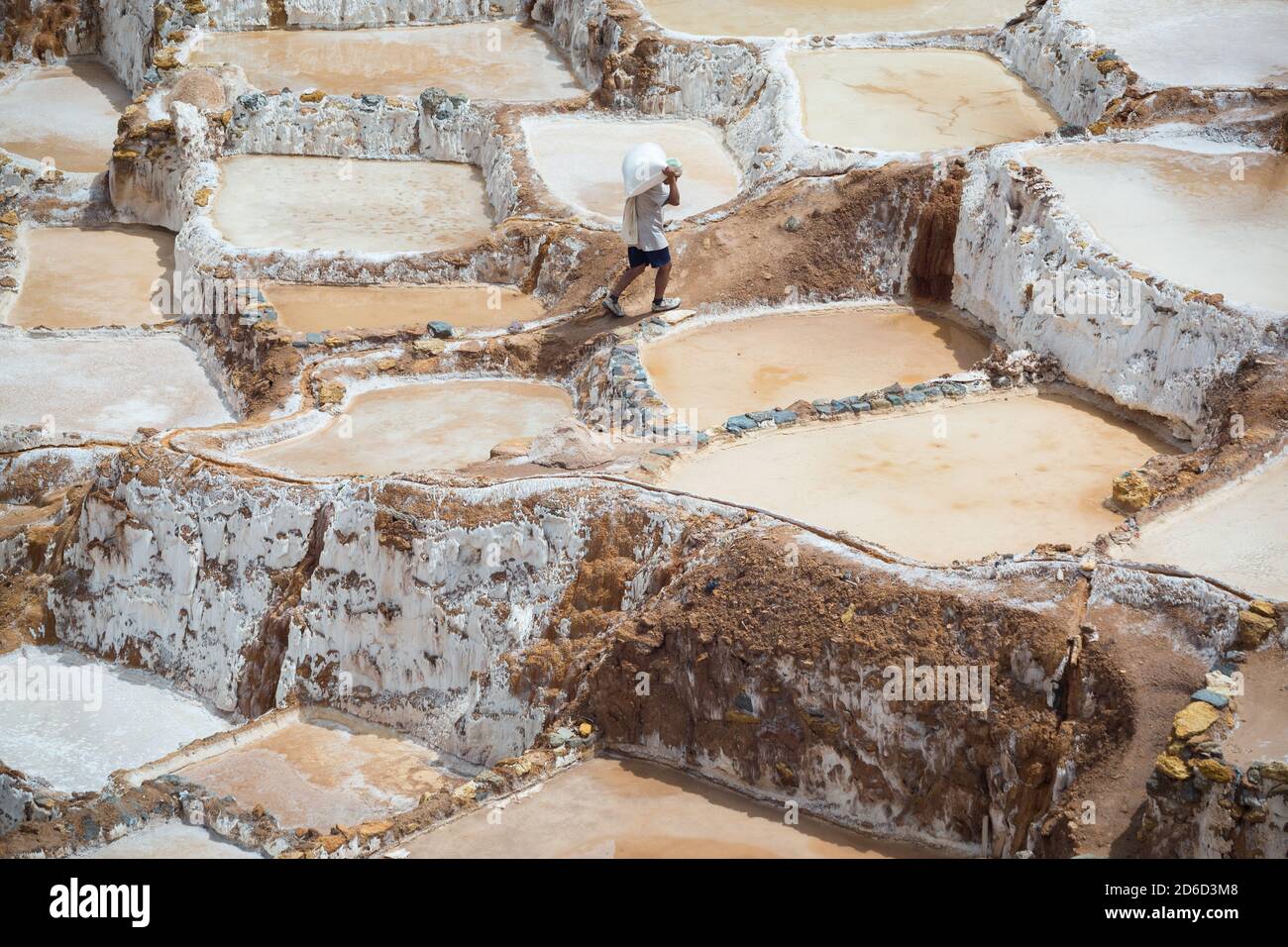Salinas de Maras, près de Cuzco, Perù Banque D'Images