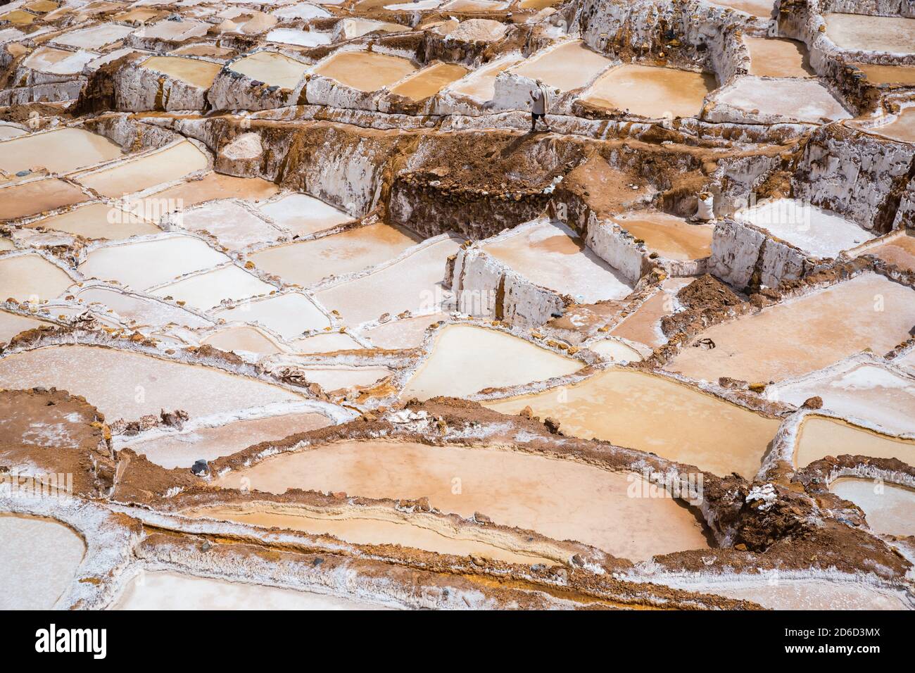 Salinas de Maras, près de Cuzco, Perù Banque D'Images