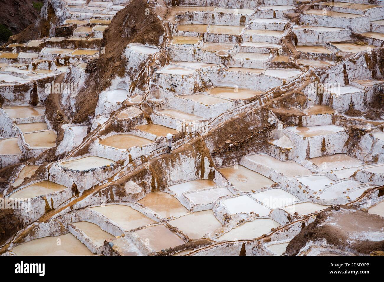 Salinas de Maras, près de Cuzco, Perù Banque D'Images
