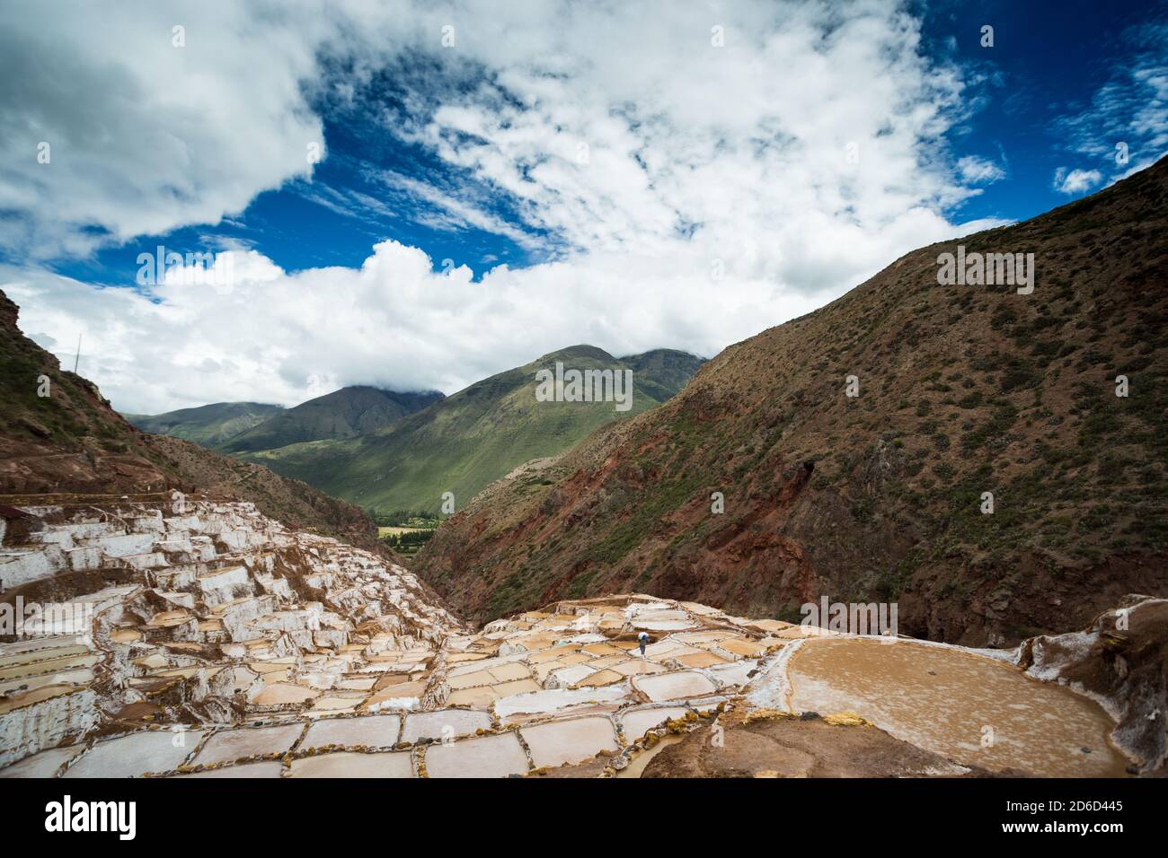 Salinas de Maras, près de Cuzco, Perù Banque D'Images
