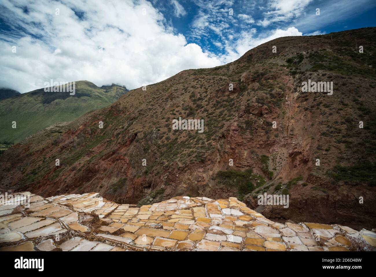 Salinas de Maras, près de Cuzco, Perù Banque D'Images