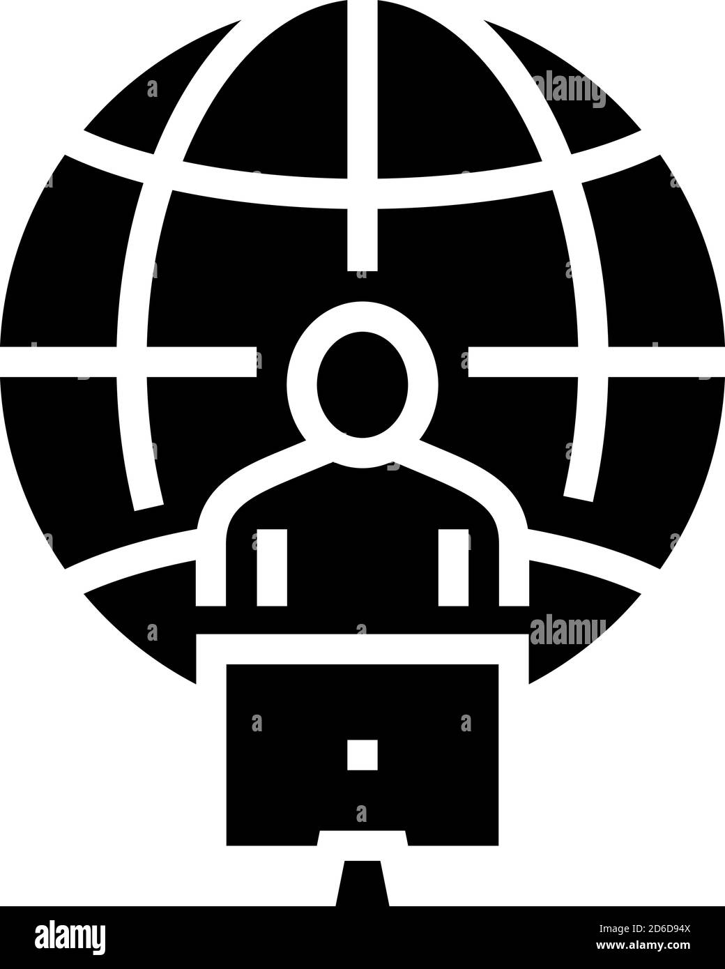 illustration vectorielle de l'icône de glyphe du monde du travail indépendant Illustration de Vecteur
