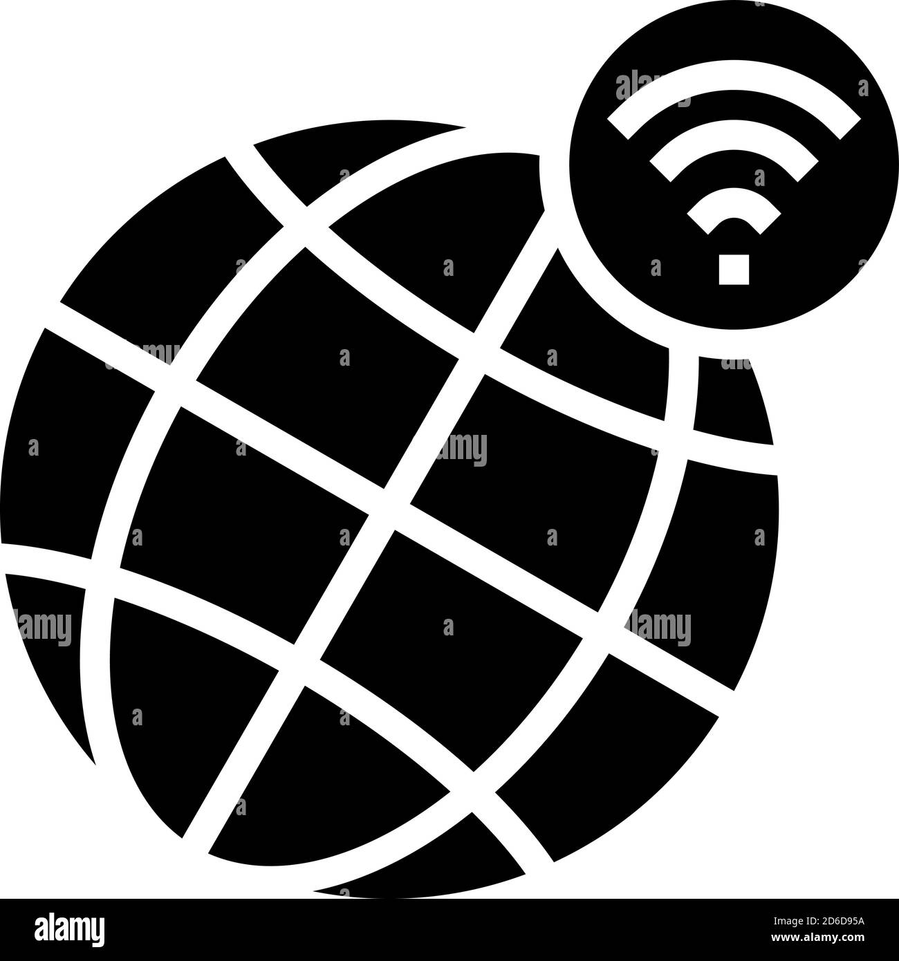 illustration du vecteur d'icône de glyphe de connexion wi-fi dans le monde entier Illustration de Vecteur