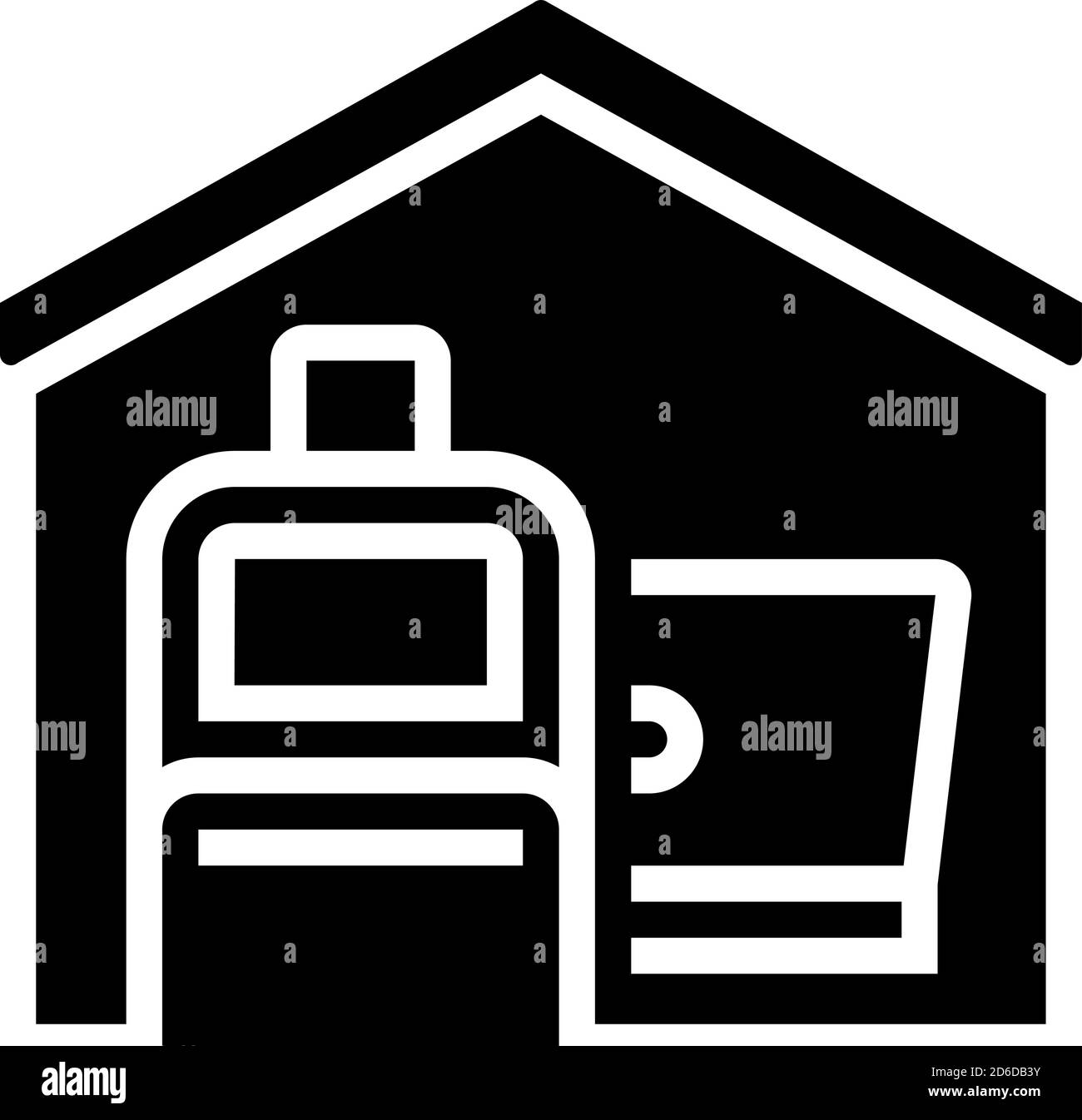 illustration d'un vecteur d'icône de glyphe pour les bagages et les ordinateurs portables dans la maison Illustration de Vecteur