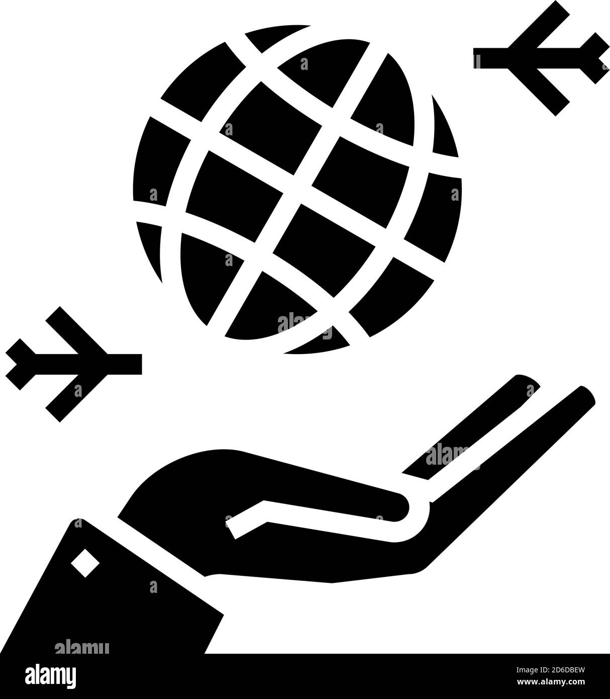 illustration vectorielle d'icône de glyphe de voyage dans le monde et de travail à distance Illustration de Vecteur