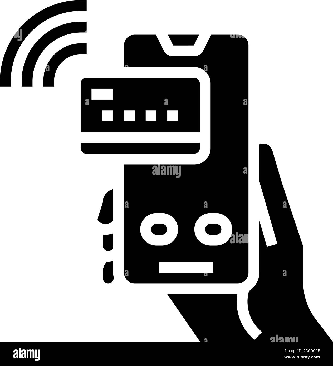 illustration vectorielle de l'icône du glyphe du téléphone avec carte de paiement Illustration de Vecteur
