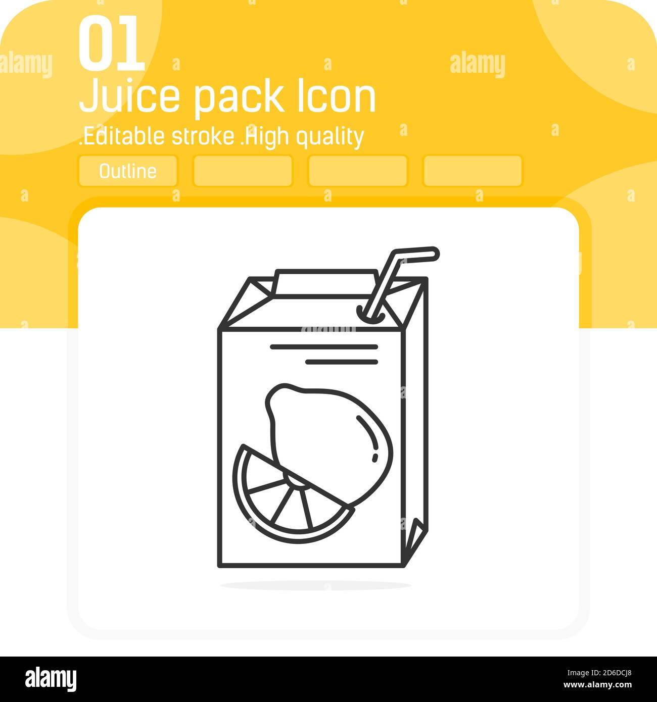 Juice Pack est une icône de premier plan avec contour minimaliste isolé sur fond blanc. Illustration vectorielle symbole symbole icône design pour les sites Web Illustration de Vecteur