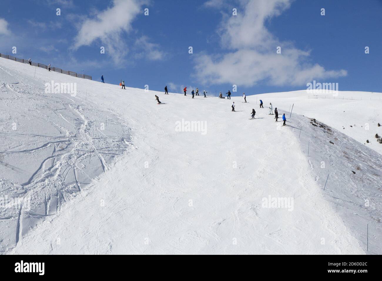 Alpes ski en hiver neige - station de ski de Valloire en Europe. Banque D'Images