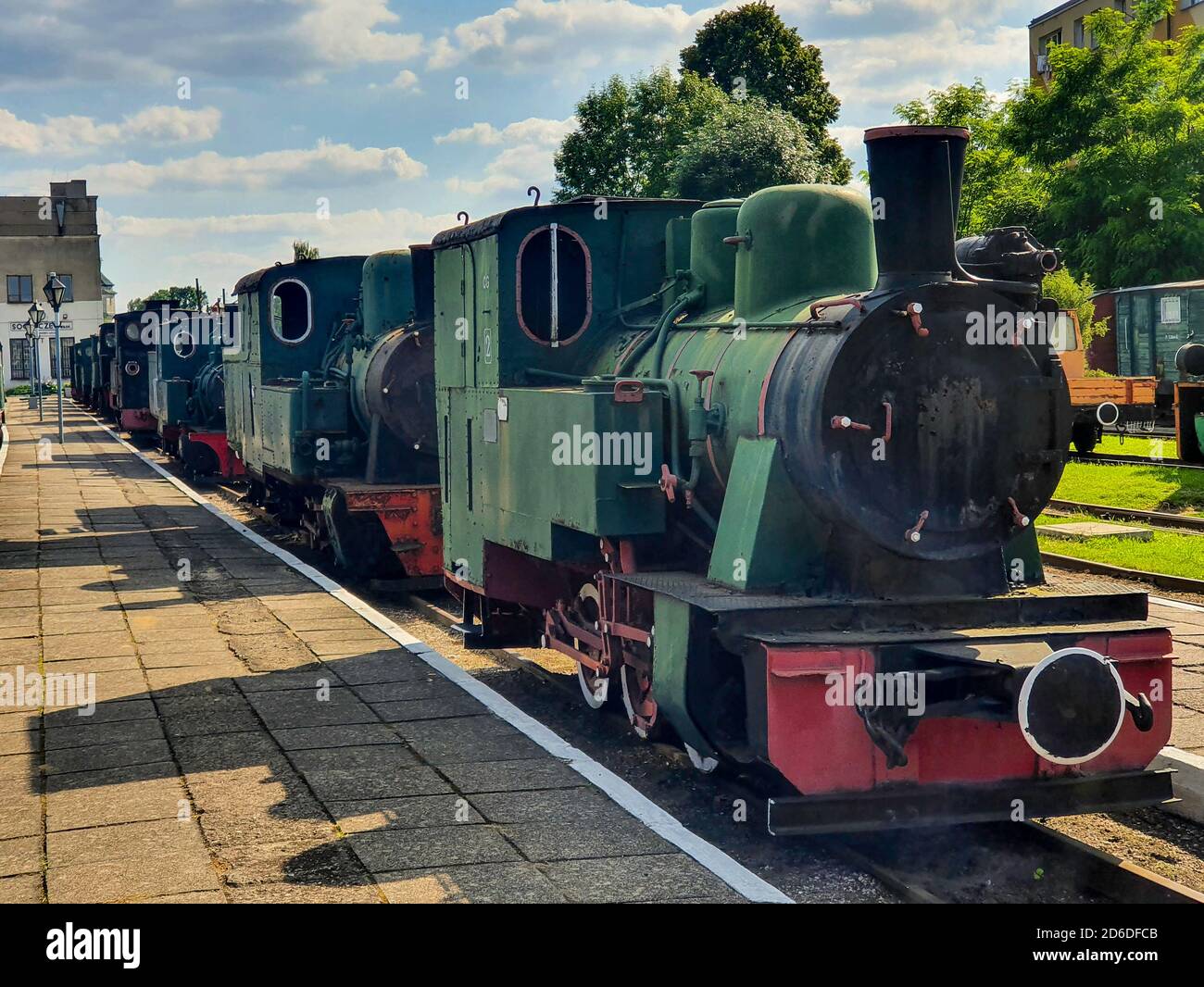 Sochaczew, mazowieckie/Pologne - 07.05.2020. Vieilles locomotives à vapeur sur des voies étroites dans le musée en plein air Banque D'Images