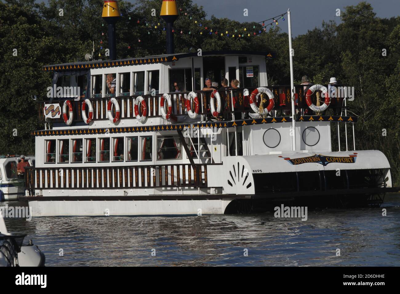 Bateau à vapeur à aubes Southern Comfort sur les Norfolk Broads Banque D'Images