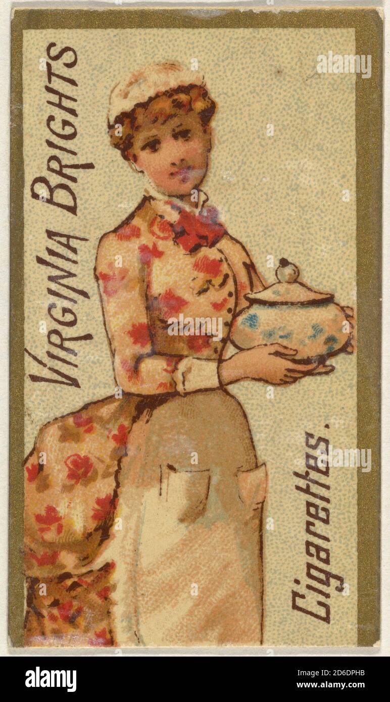 De la série Girls and Children (N64), promotion des cigarettes Virginia Brides pour Allen & amp; produits du tabac de marque Ginter, 1886. Banque D'Images