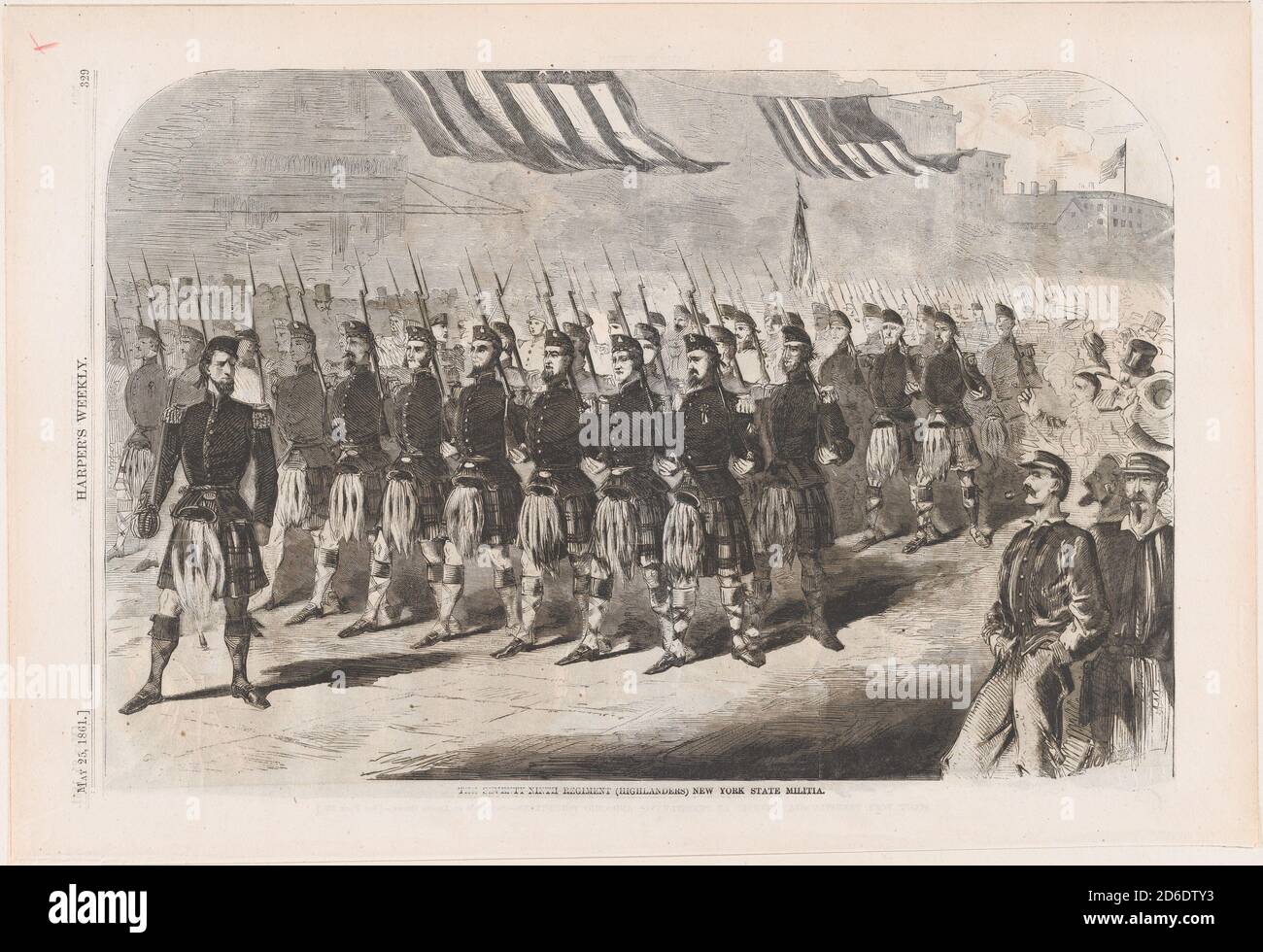 The soixante-dix neuvième Regiment (Highlanders), New York State Milice (Harper's Weekly), 25 mai 1861. Banque D'Images