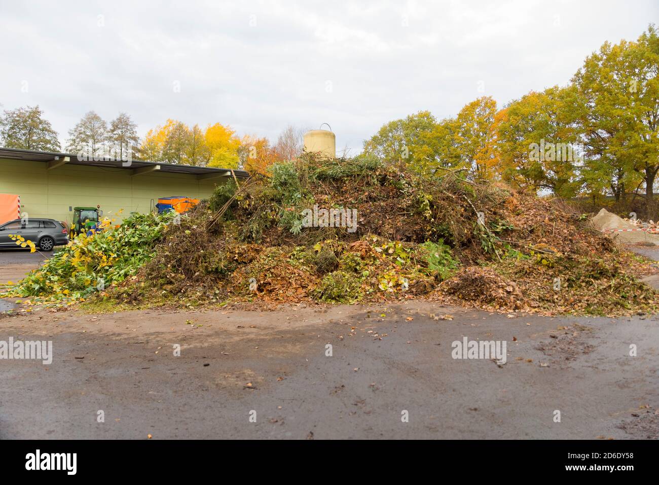 Centre de recyclage de Burgwedel, déchets verts Banque D'Images