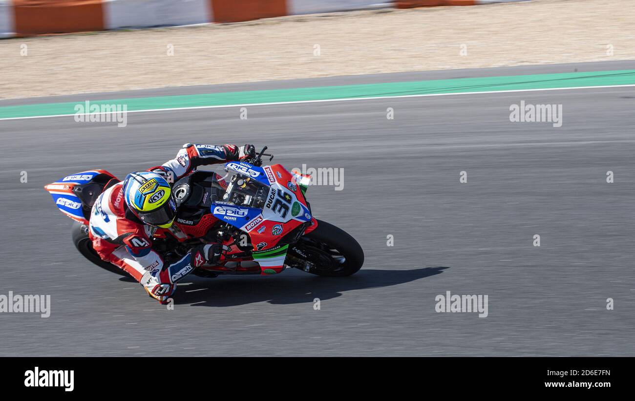 Estoril, Portugal, Italie. estoril 2020, portugal, Italie, 16 Oct 2020,‚36 Leandro Mercado ARG Ducati Panigale V4 R Motocorsa Racing pendant le Round 8 Pirelli Estoril Round 2020 - Free Practice - World Superbike - SBK - Credit: LM/Otto Moretti Credit: Otto Moretti/LPS/ZUMA Wire/Alay Live News Banque D'Images