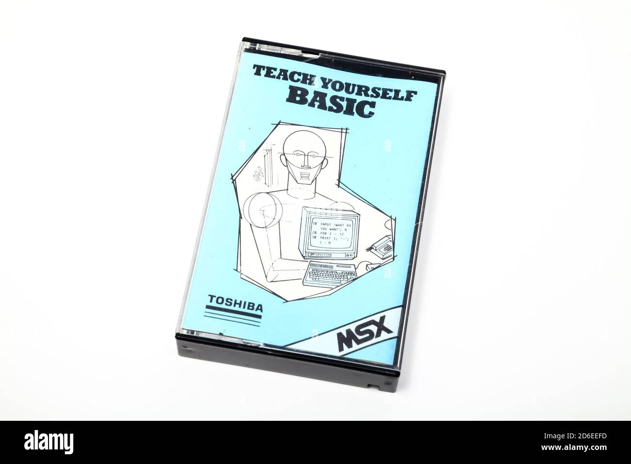 Cassette de programmation informatique DE BASE Teach Yourself de marque Toshiba pour MSX ordinateurs personnels des années 1980 Banque D'Images