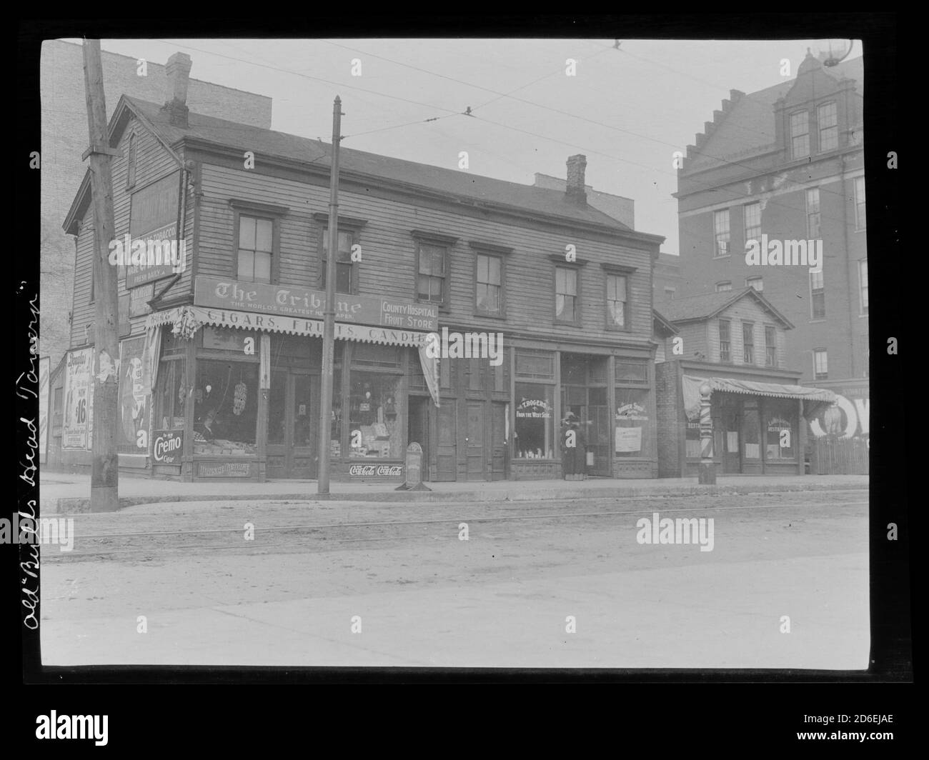 Ancien site de Bull's Head Tavern, situé à Madison Street et Ogden Avenue, Chicago, Illinois, 1905. Banque D'Images