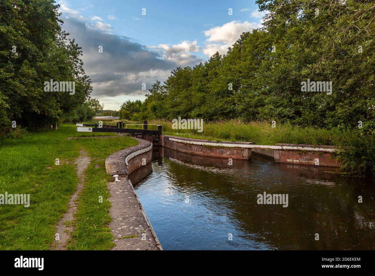 Une porte d'éclusage sur le canal Moontgomery. Ce tronçon de canal se trouve entre Frankton Locks et Queenshead, Shropshire Banque D'Images