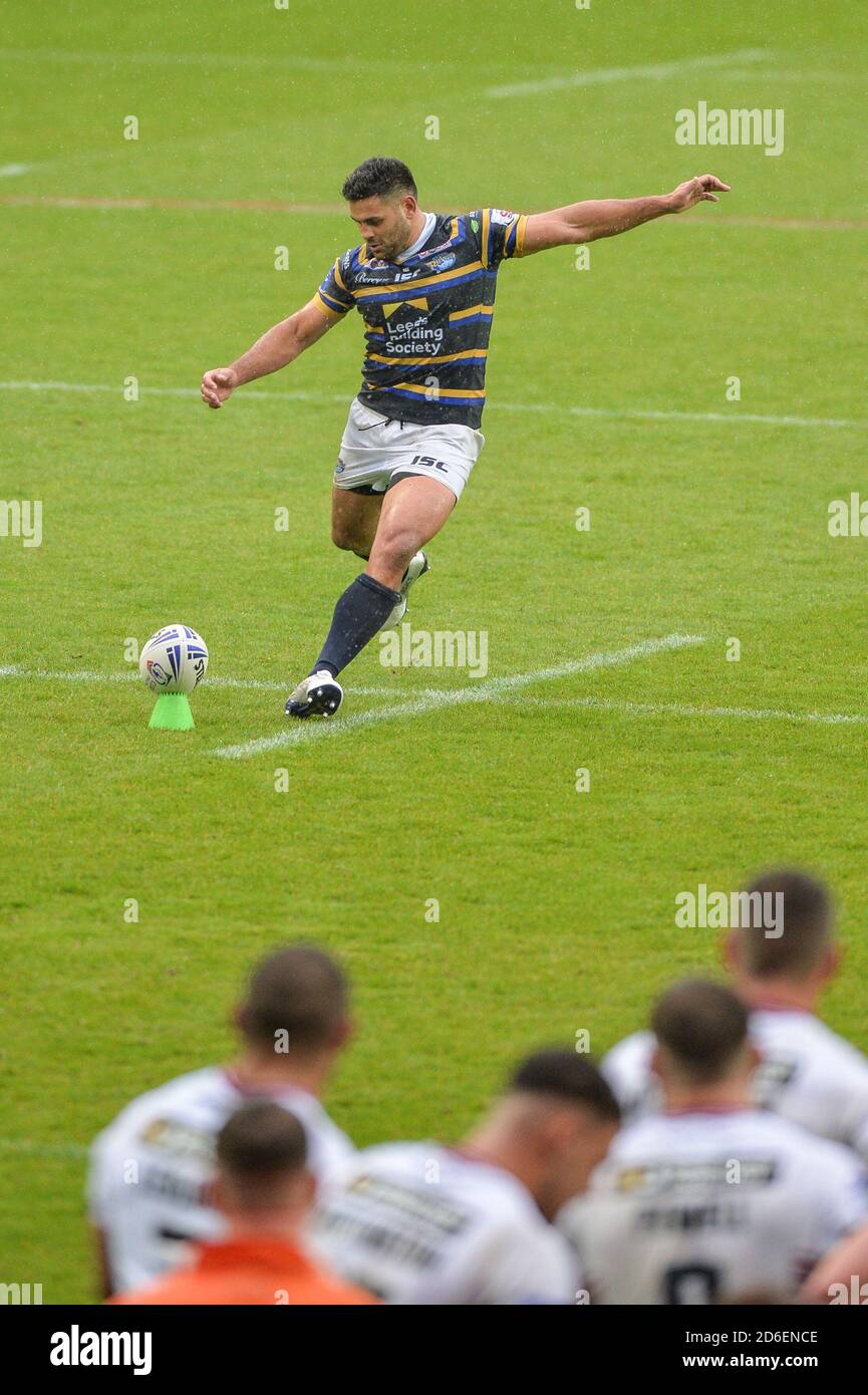 Rhyse Martin de Leeds Rhinos prend son but Banque D'Images