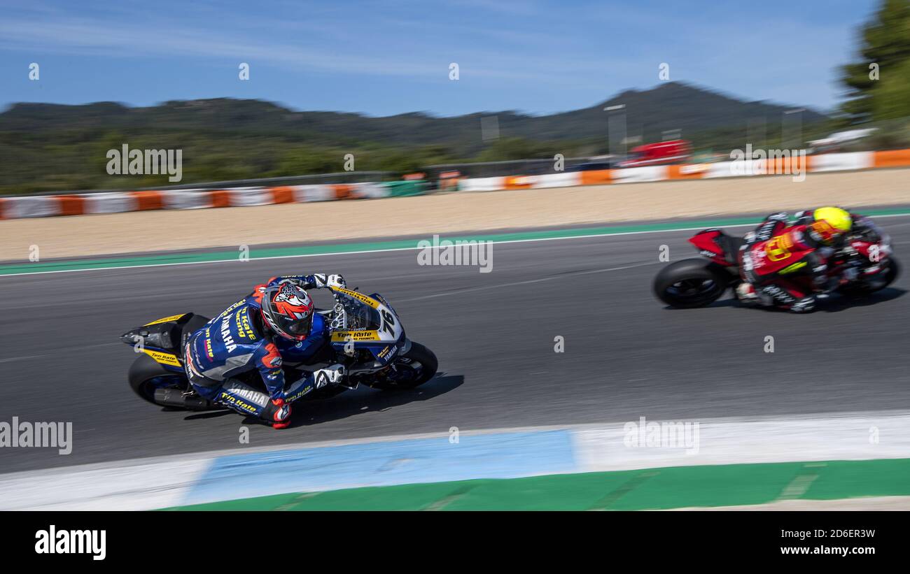 Estoril, Portugal. 16 Oct 2020, N° 76 Loris Baz Yamaha YZF R1 Ten Kate Racing Yamaha pendant la série 8 Pirelli Estoril Round 2020 - Free Practice, World Superbike - SBK - Credit: LM/Otto Moretti/Alay Live News Banque D'Images