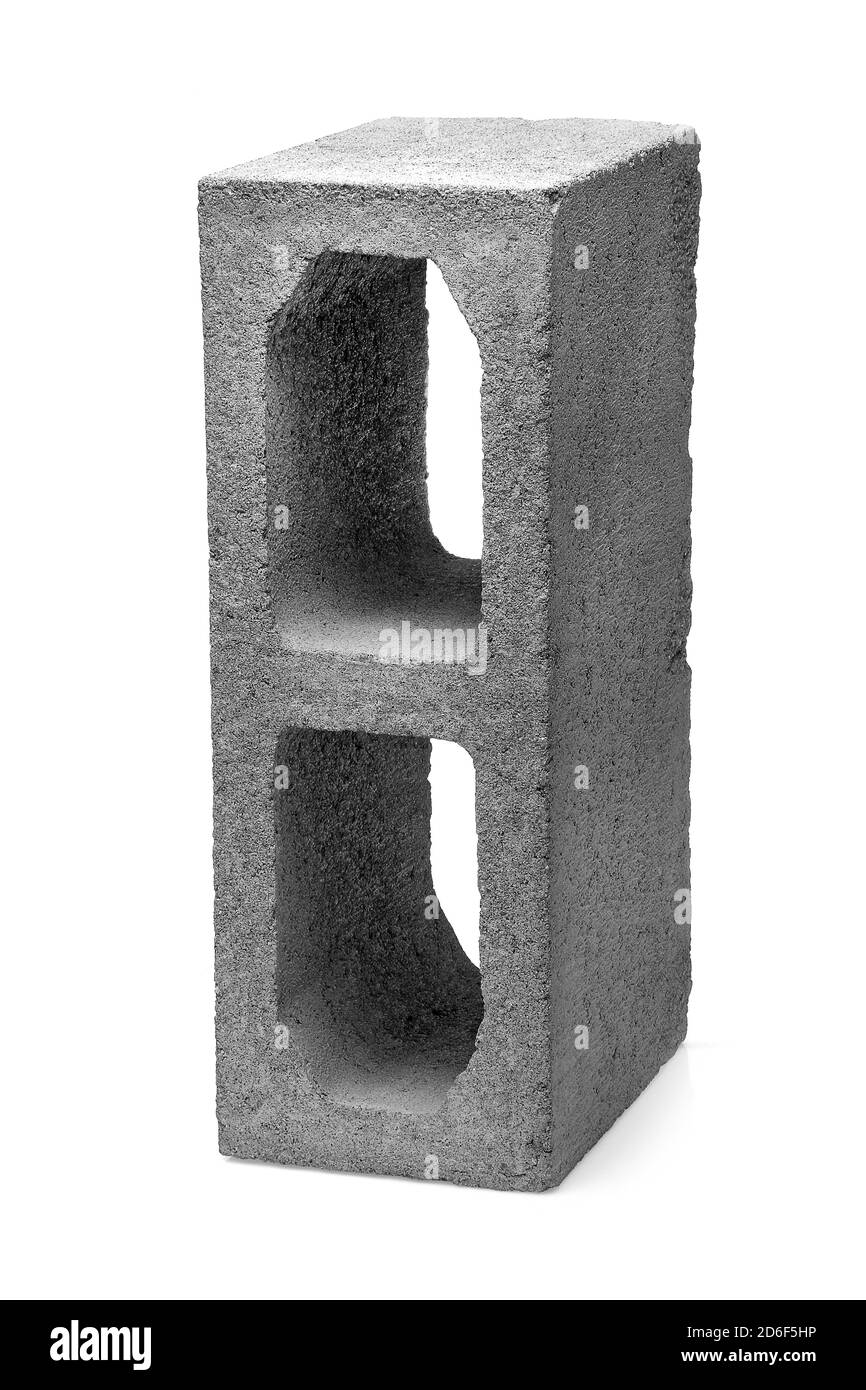 types de blocs de béton sur fond blanc Banque D'Images