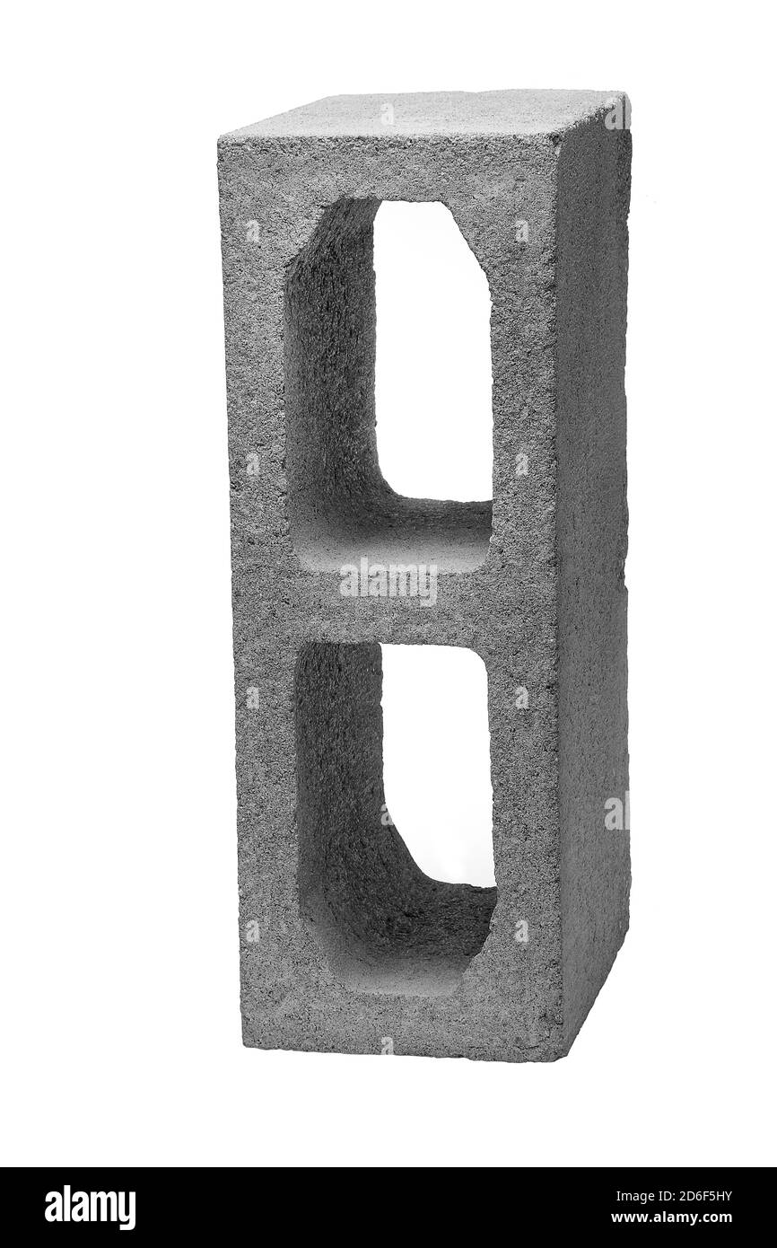 types de blocs de béton sur fond blanc Banque D'Images