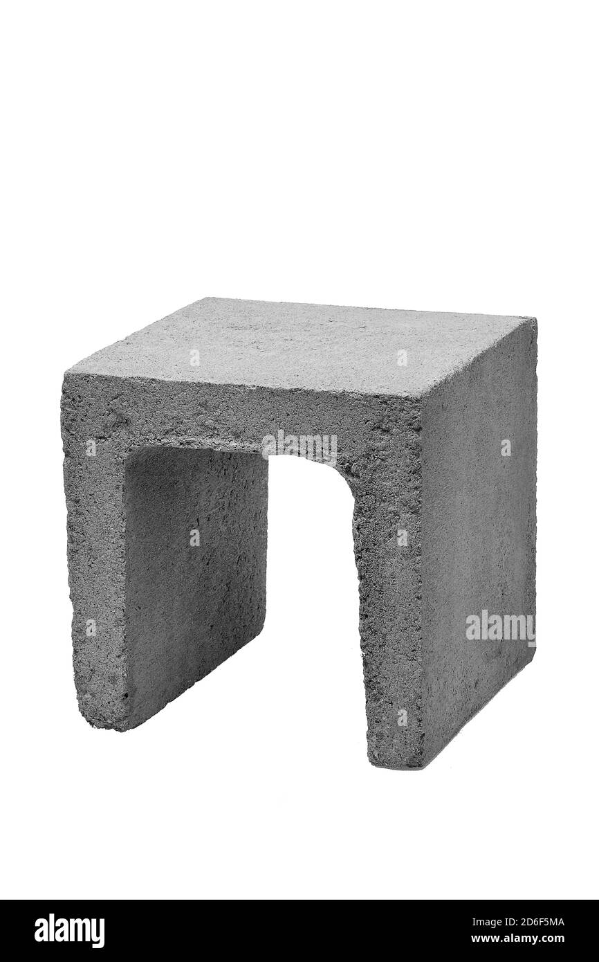 types de blocs de béton sur fond blanc Banque D'Images