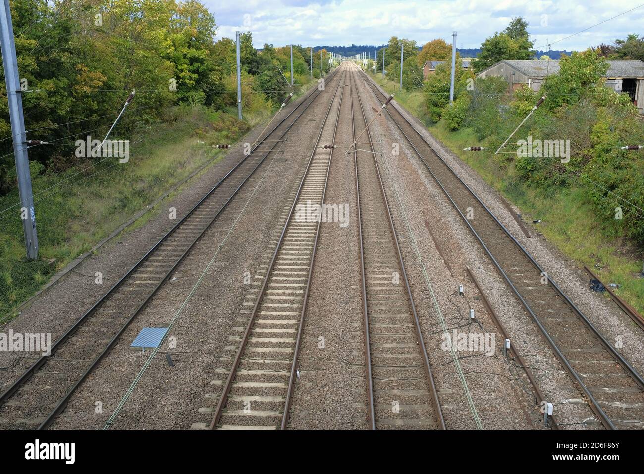 Ligne ferroviaire de la côte est vers le nord de l'Angleterre Banque D'Images