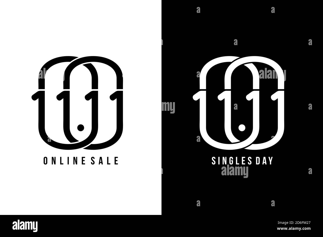 11.11 vente, 11.11 Vente en ligne, festival de jour simple, date et mois de l'affiche de festival de shopping ou de la conception de flyer, bannière de médias sociaux Illustration de Vecteur