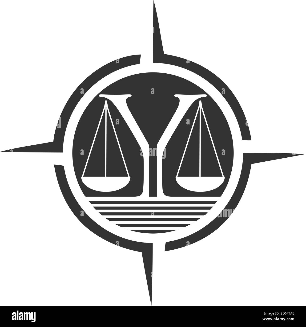 conception de balances de bureau d'avocats et de services d'avocats du vecteur de logo de justice Illustration de Vecteur